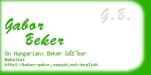 gabor beker business card